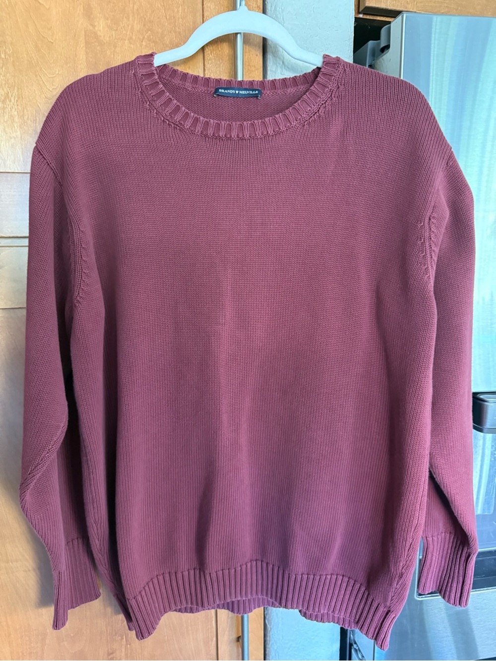 Brandy Melville Maroon Crew Neck Sweater